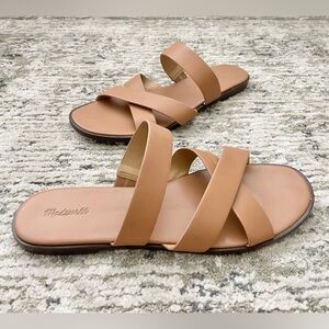 Madewell The Mena Slide Sandal Size 10 Womens Brown Leather‎